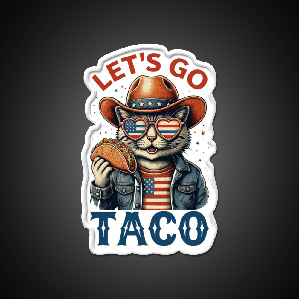 Lets Go Taco Cat Taco Led Neon Sign Rgb Color - Shineneon