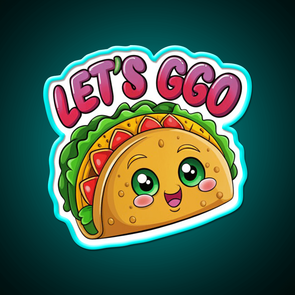 Lets Go Taco Funny Taco Led Neon Sign Mexican Food Sign Wall Art Rgb Color - Shineneon
