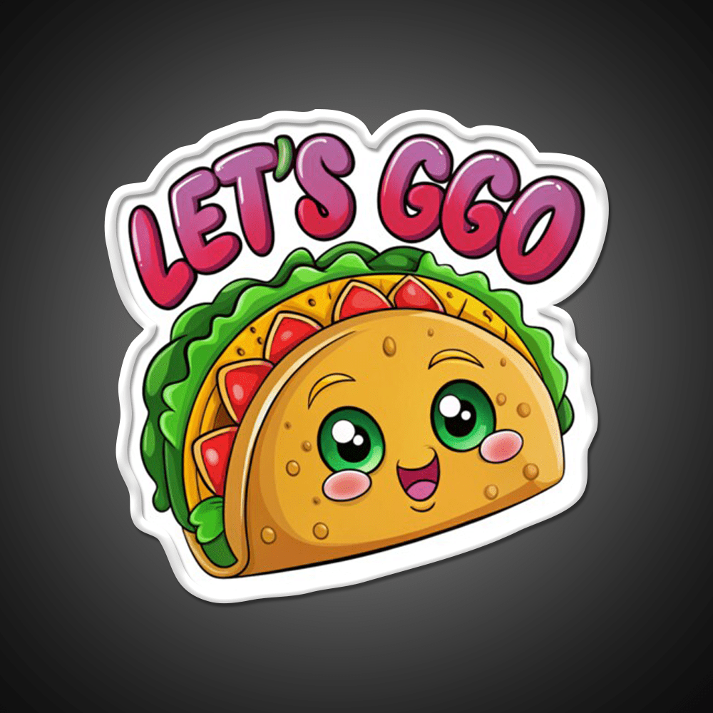Lets Go Taco Funny Taco Led Neon Sign Mexican Food Sign Wall Art Rgb Color - Shineneon