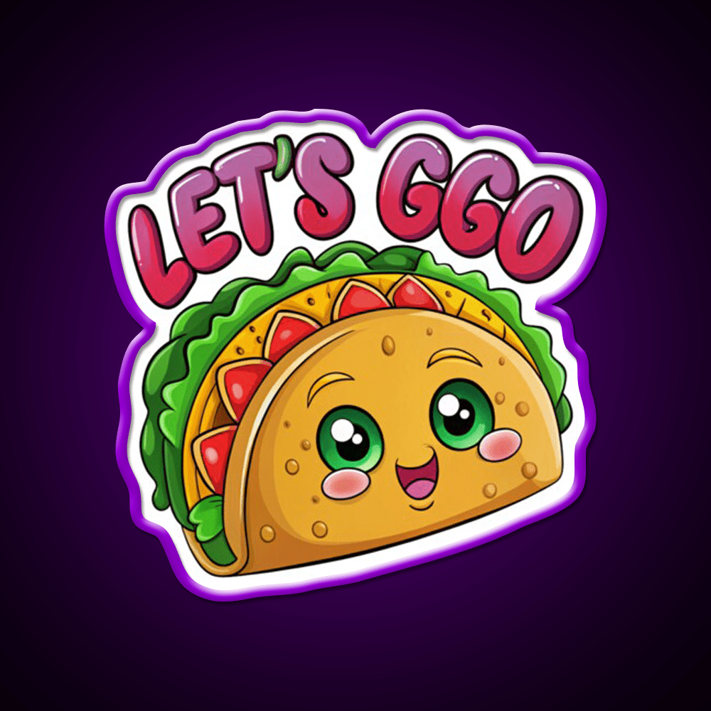 Lets Go Taco Funny Taco Led Neon Sign Mexican Food Sign Wall Art Rgb Color - Shineneon
