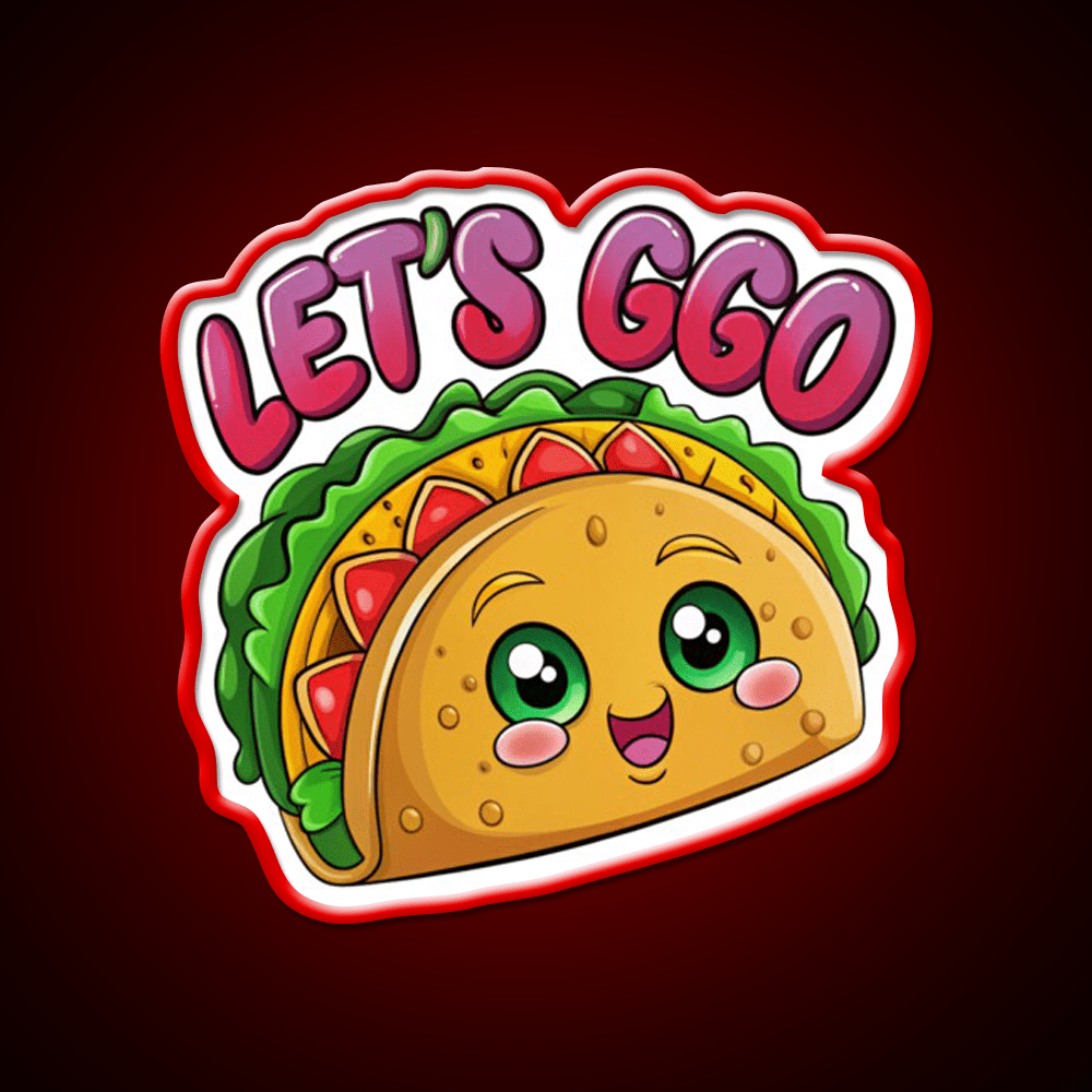 Lets Go Taco Funny Taco Led Neon Sign Mexican Food Sign Wall Art Rgb Color - Shineneon