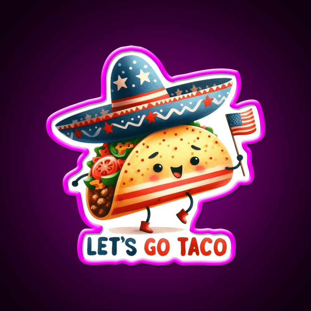 Lets Go Taco Led Neon Sign Mexican Food Sign Food Neon Sign Rgb Color - Shineneon