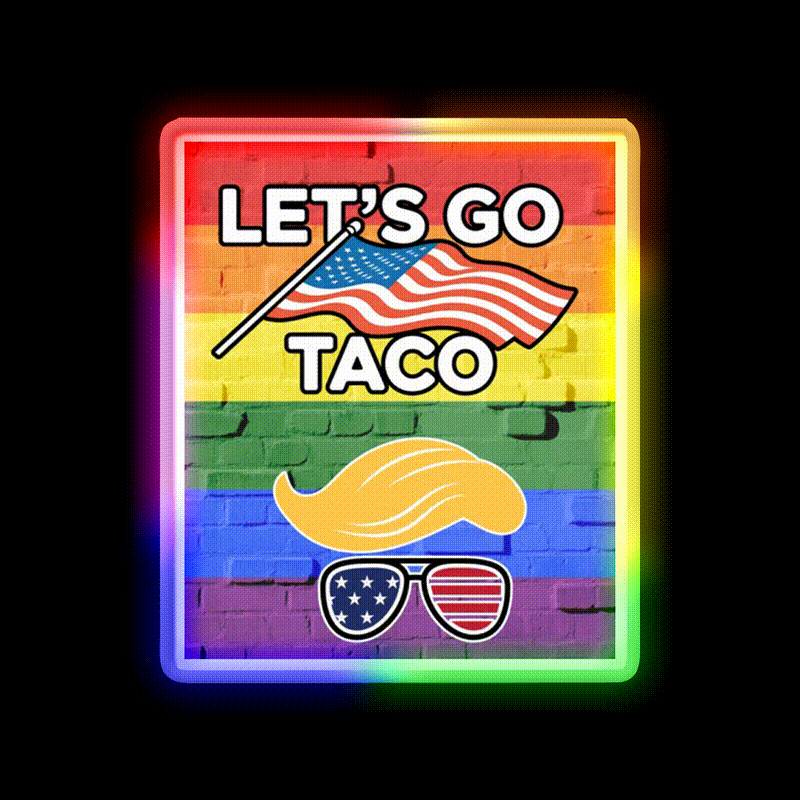 Lets Go Taco Led Neon Sign Mexican Food Sign For Foodies Rgb Color - LED neon sign close-up detail