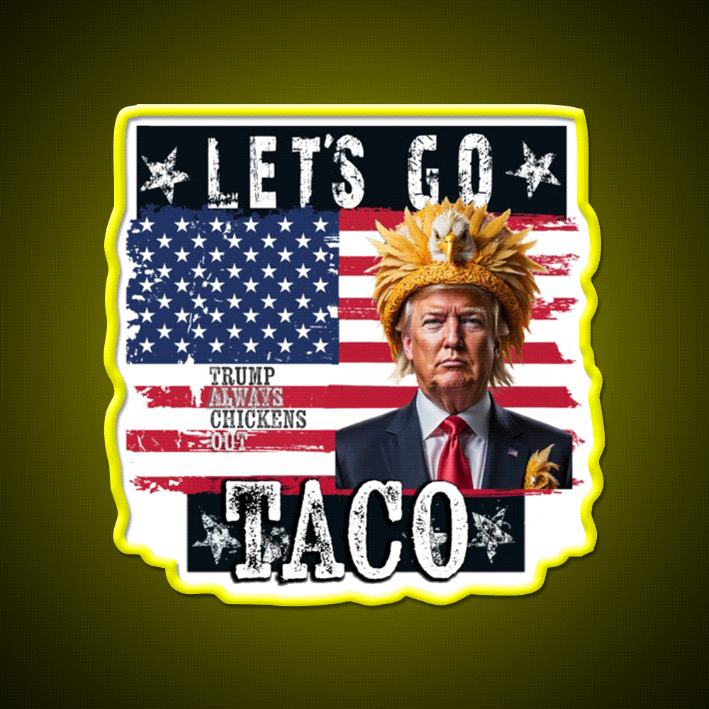 Lets Go Taco Led Neon Sign Mexican Food Sign For Home Bar Rgb Color - Custom LED neon sign front view