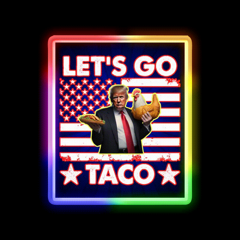 Lets Go Taco Led Neon Sign Mexican Food Sign For Taco Lover Rgb Color - LED neon sign close-up detail