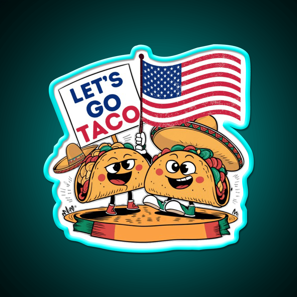 Lets Go Taco Led Neon Sign Mexican Food Sign For Taqueria Rgb Color - Shineneon