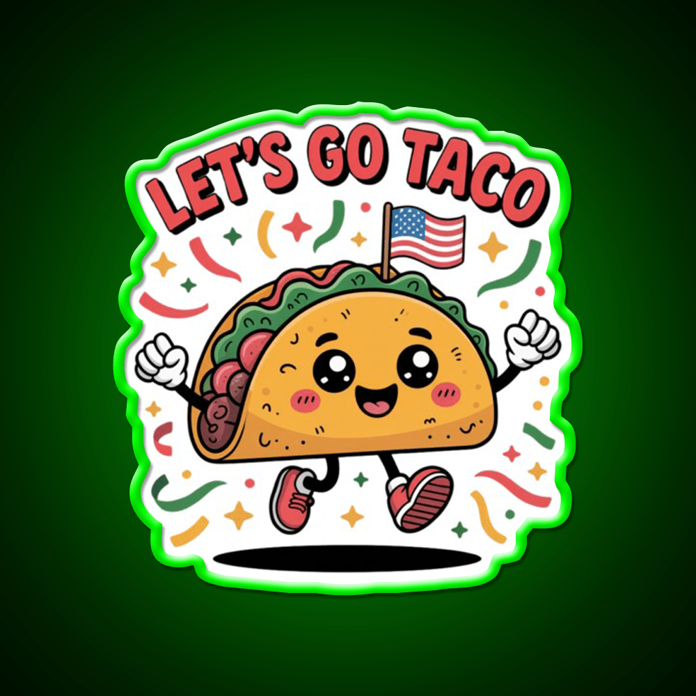 Lets Go Taco Led Neon Sign Mexican Food Sign Kitchen Decor Rgb Color - Shineneon
