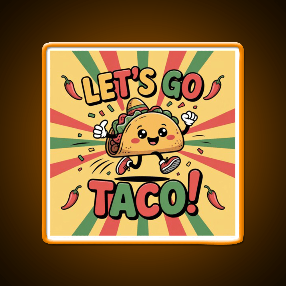 Lets Go Taco Led Neon Sign Mexican Food Sign Kitchen Signs Rgb Color - Shineneon