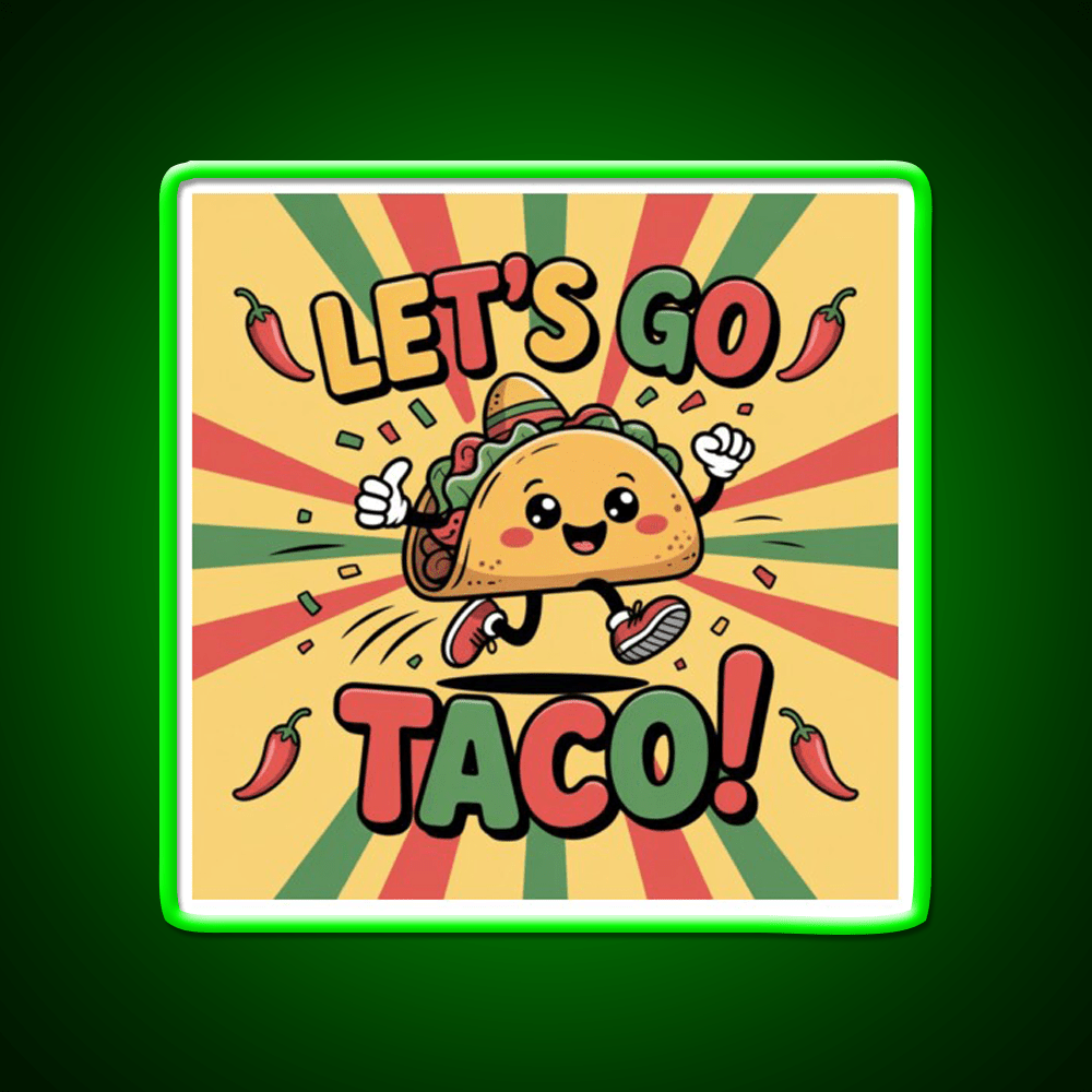 Lets Go Taco Led Neon Sign Mexican Food Sign Kitchen Signs Rgb Color - Shineneon