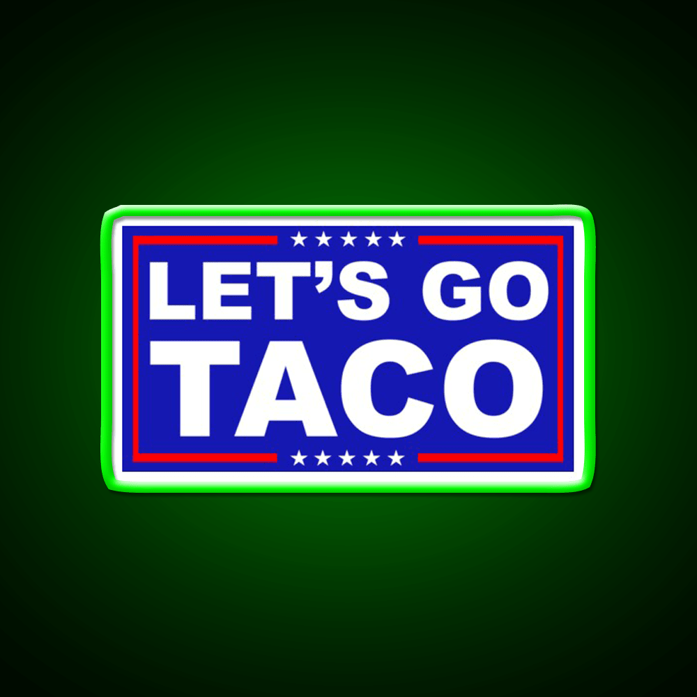 Lets Go Taco Led Neon Sign Mexican Food Sign Kitchen Wall Sign Rgb Color - Shineneon