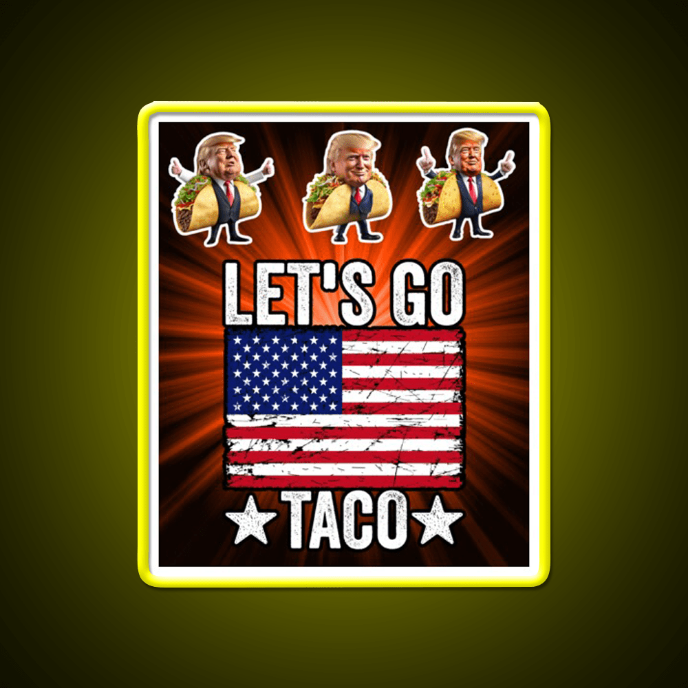 Lets Go Taco Led Neon Sign Mexican Food Sign Restaurant Decor Rgb Color - Shineneon