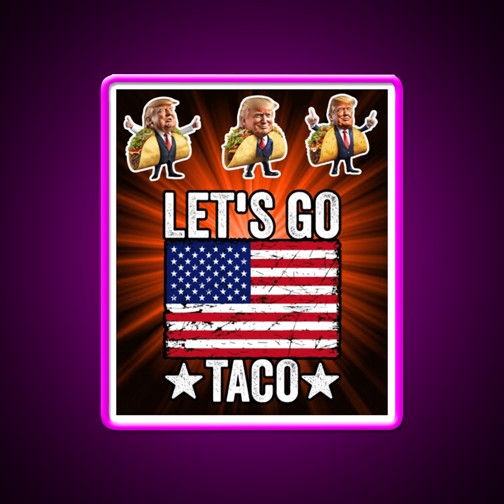 Lets Go Taco Led Neon Sign Mexican Food Sign Restaurant Decor Rgb Color - Shineneon
