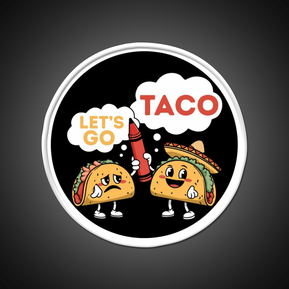 Lets Go Taco Led Neon Sign Mexican Food Sign Taco Fan Kitchen Sign Rgb Color - Shineneon