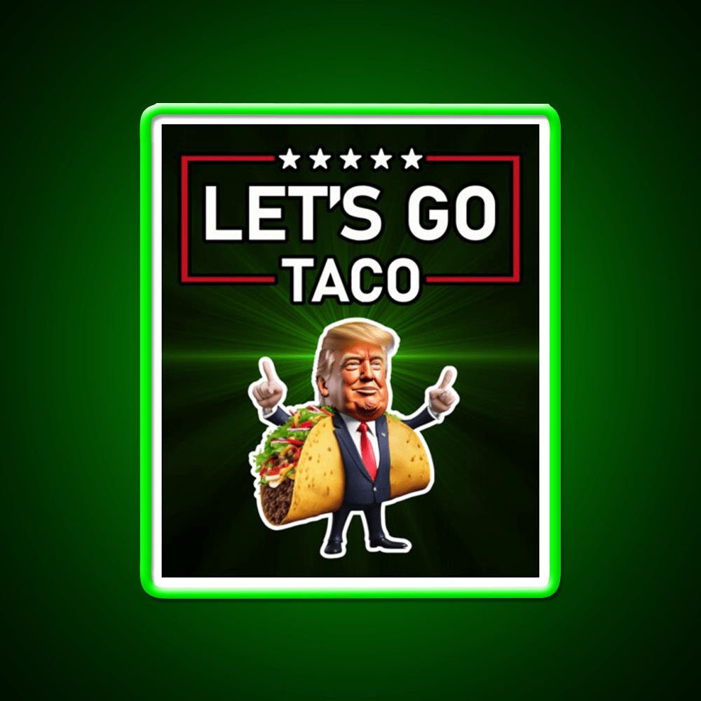 Lets Go Taco Led Neon Sign Mexican Food Sign Taco Fan Rgb Color - Shineneon