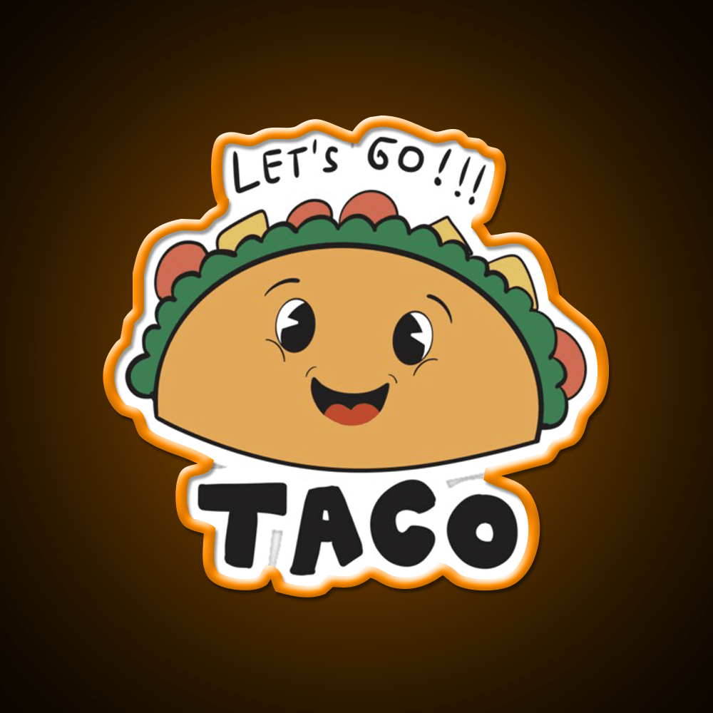 Lets Go Taco Led Neon Sign Mexican Food Sign Taco Kitchen Sign Rgb Color - Shineneon