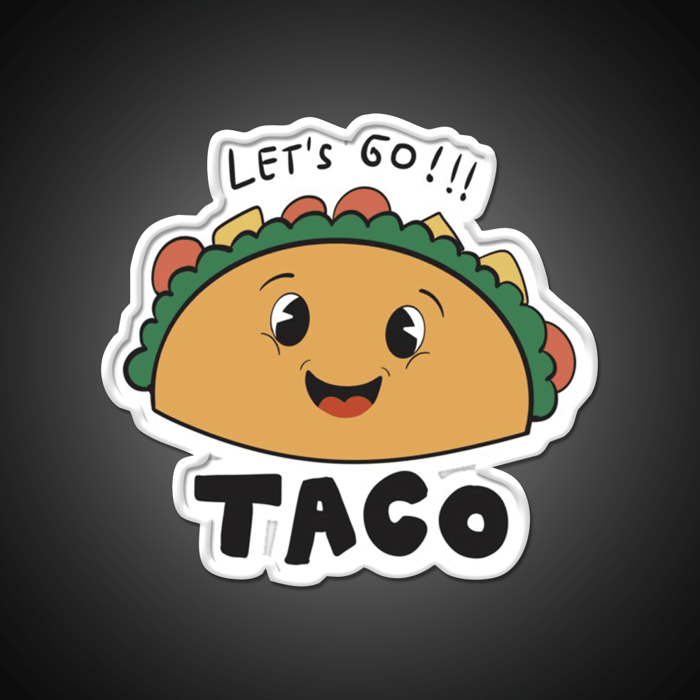 Lets Go Taco Led Neon Sign Mexican Food Sign Taco Kitchen Sign Rgb Color - Shineneon