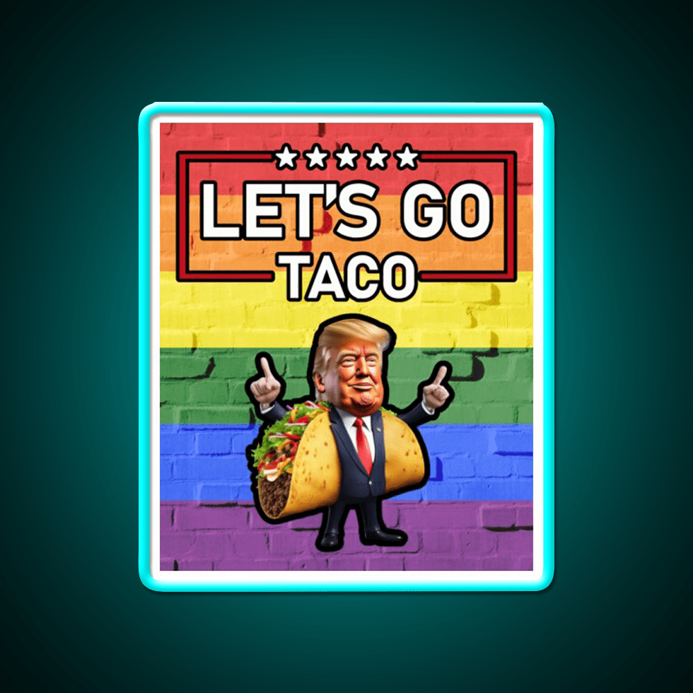 Lets Go Taco Led Neon Sign Mexican Food Sign Taco Led Wall Decor Rgb Color - Shineneon