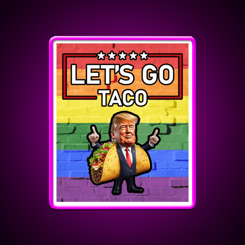 Lets Go Taco Led Neon Sign Mexican Food Sign Taco Led Wall Decor Rgb Color - Shineneon