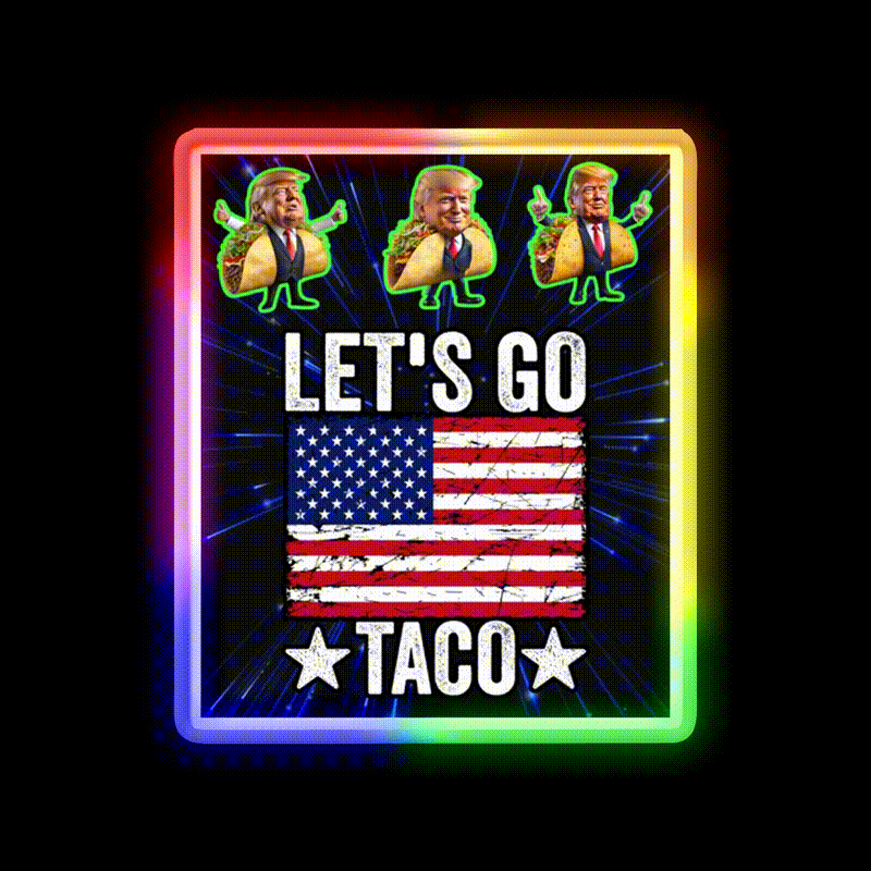 Lets Go Taco Led Neon Sign Mexican Food Sign Taco Light Rgb Color - LED neon sign close-up detail