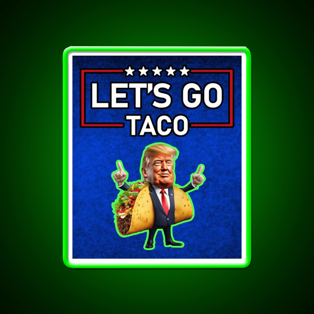Lets Go Taco Led Neon Sign Mexican Food Sign Wall Art Rgb Color - Shineneon