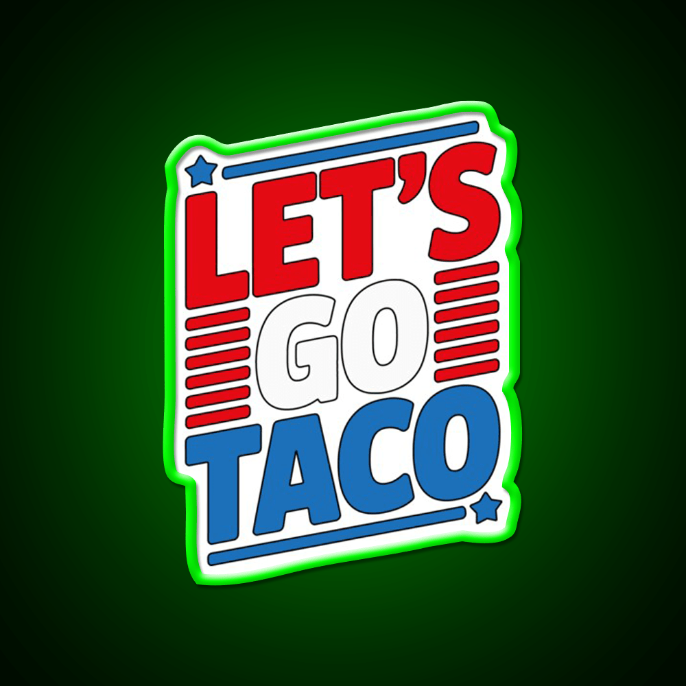 Lets Go Taco Led Neon Sign Mexican Food Sign Wall Light Kitchen Sign Rgb Color - Shineneon