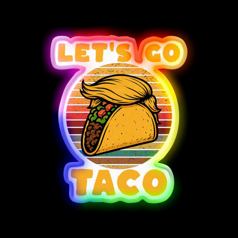 Lets Go Taco Lets Go Taco Funny Taco Led Neon Sign Rgb Color - LED neon sign close-up detail