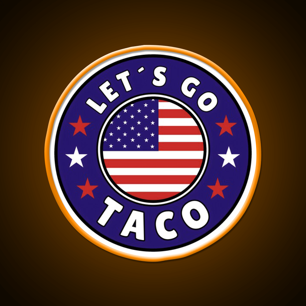 Lets Go Taco Round Style 2 Taco Led Neon Sign Rgb Color - Shineneon