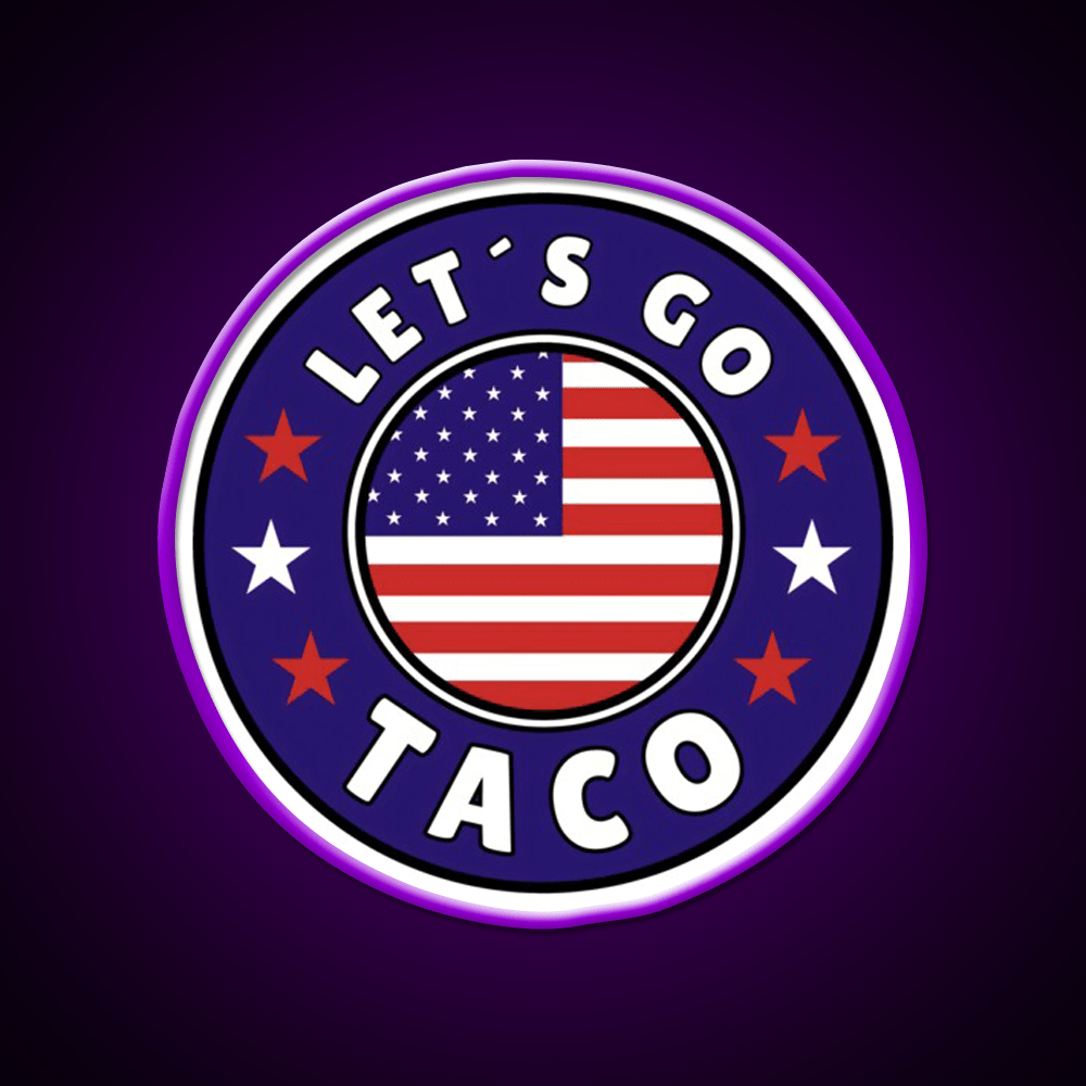 Lets Go Taco Round Style 2 Taco Led Neon Sign Rgb Color - Shineneon