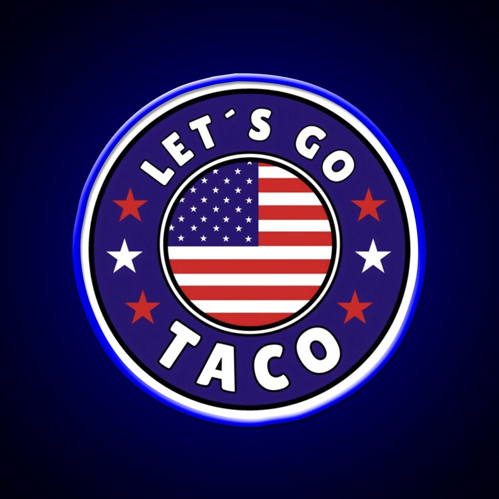 Lets Go Taco Round Style 2 Taco Led Neon Sign Rgb Color - Shineneon