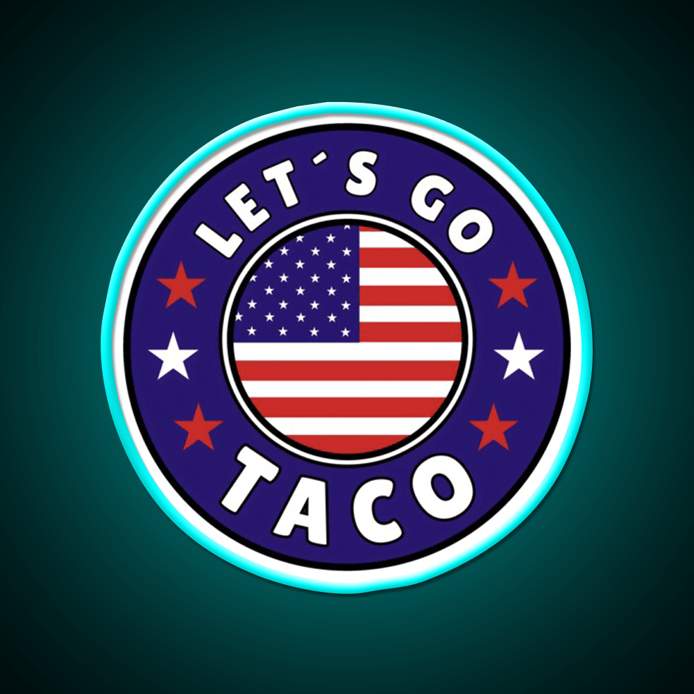 Lets Go Taco Round Style 2 Taco Led Neon Sign Rgb Color - Shineneon