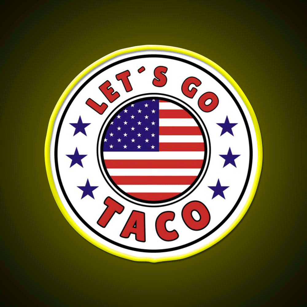 Lets Go Taco Style 5 Taco Led Neon Sign Mexican Food Sign Rgb Color - Custom LED neon sign front view