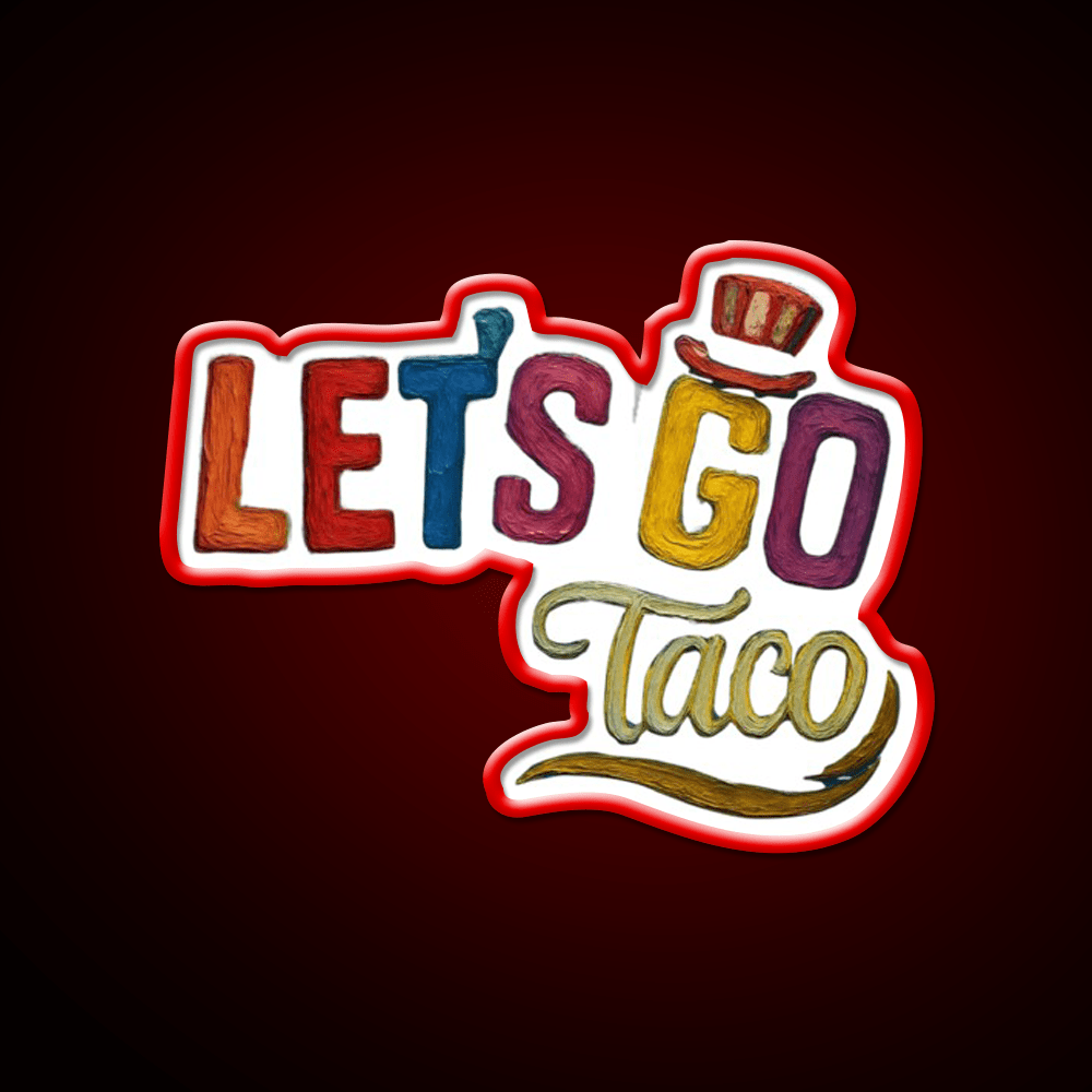 Lets Go Taco Water Color Taco Led Neon Sign Rgb Color - Shineneon