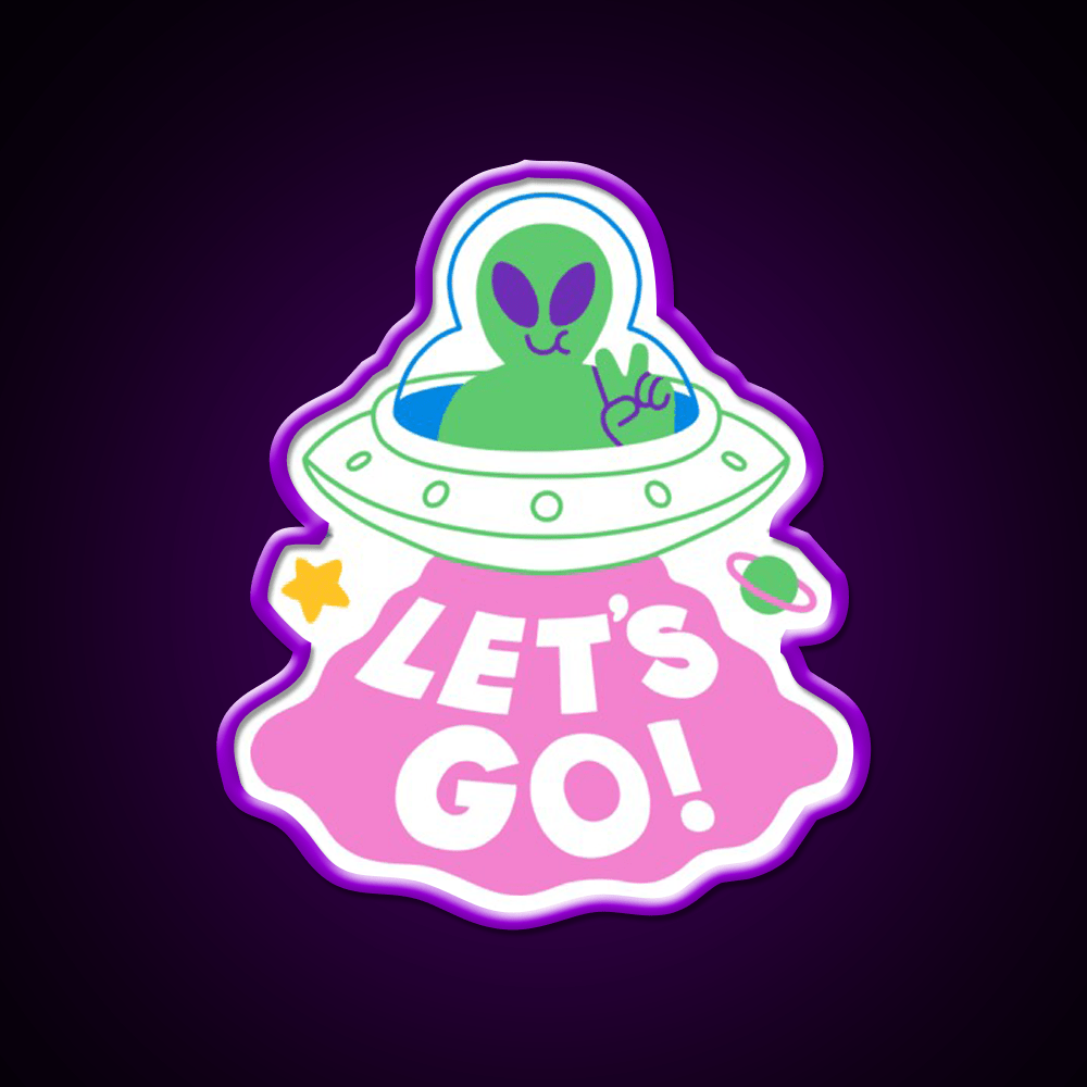 Lets Go Ufo Taco Led Neon Sign Mexican Food Sign Rgb Color - Shineneon