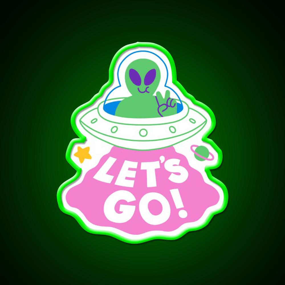 Lets Go Ufo Taco Led Neon Sign Mexican Food Sign Rgb Color - Shineneon