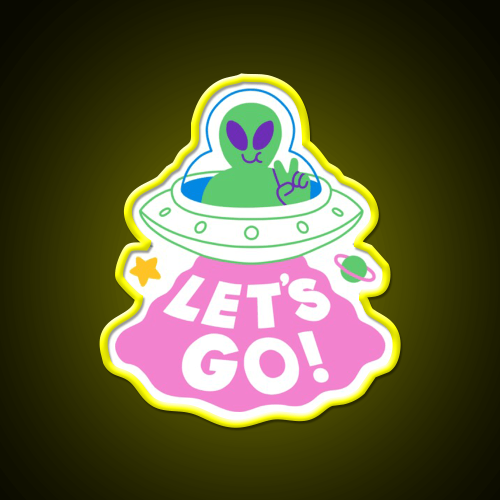 Lets Go Ufo Taco Led Neon Sign Mexican Food Sign Rgb Color - Shineneon