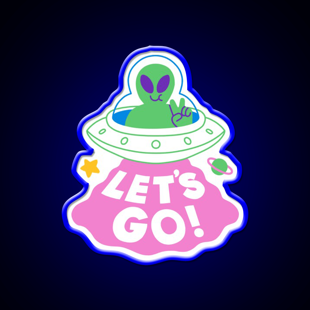 Lets Go Ufo Taco Led Neon Sign Mexican Food Sign Rgb Color - Shineneon
