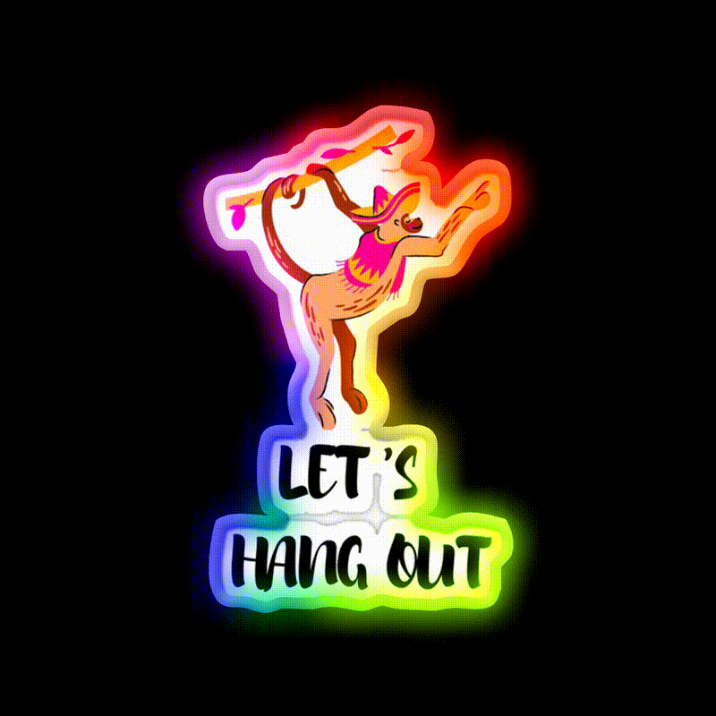 Lets Hang Out Taco Led Neon Sign Mexican Food Sign Rgb Color - LED neon sign close-up detail