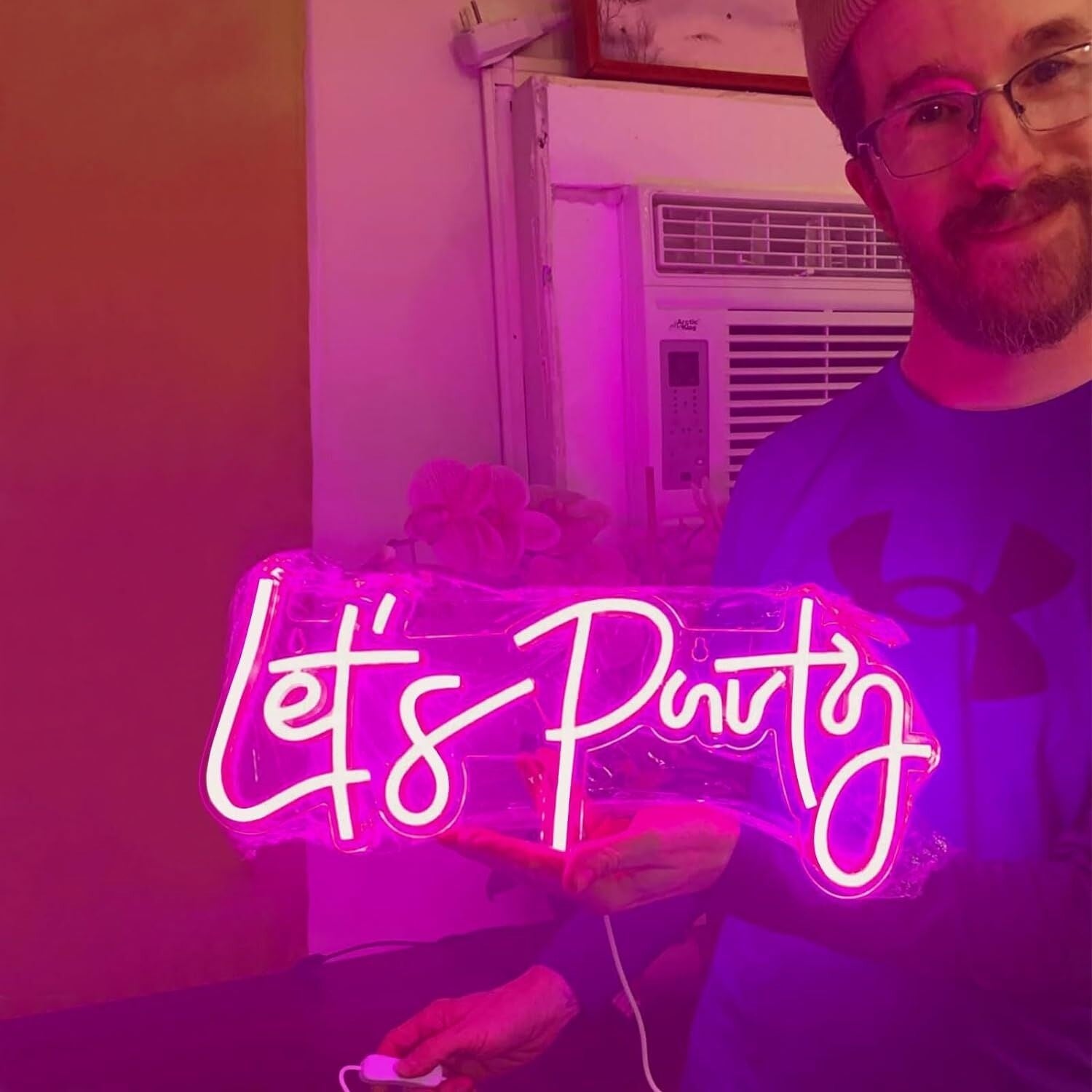 Lets Party Deep Pink Neon Sign Celebration Time | Shineneon