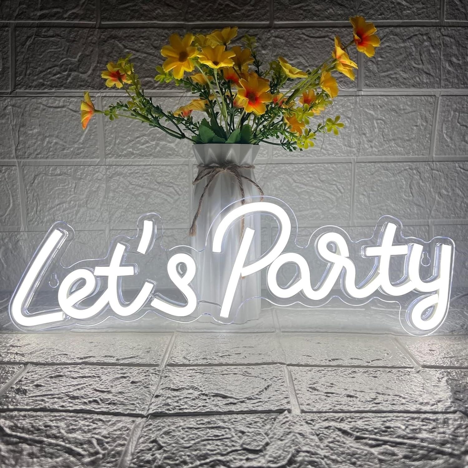 Lets Party Deep Pink Neon Sign Celebration Time | Shineneon