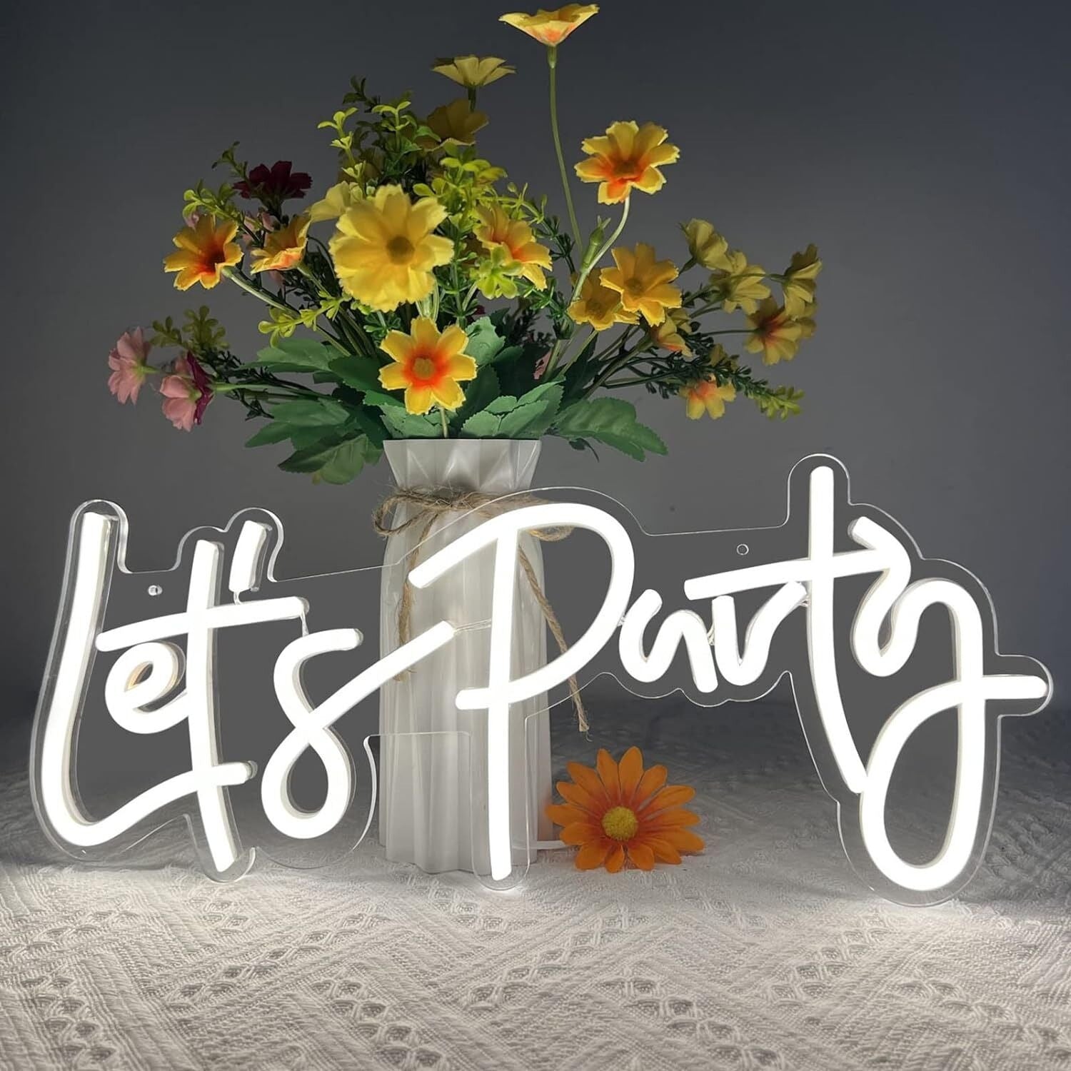 Lets Party Deep Pink Neon Sign Celebration Time | Shineneon