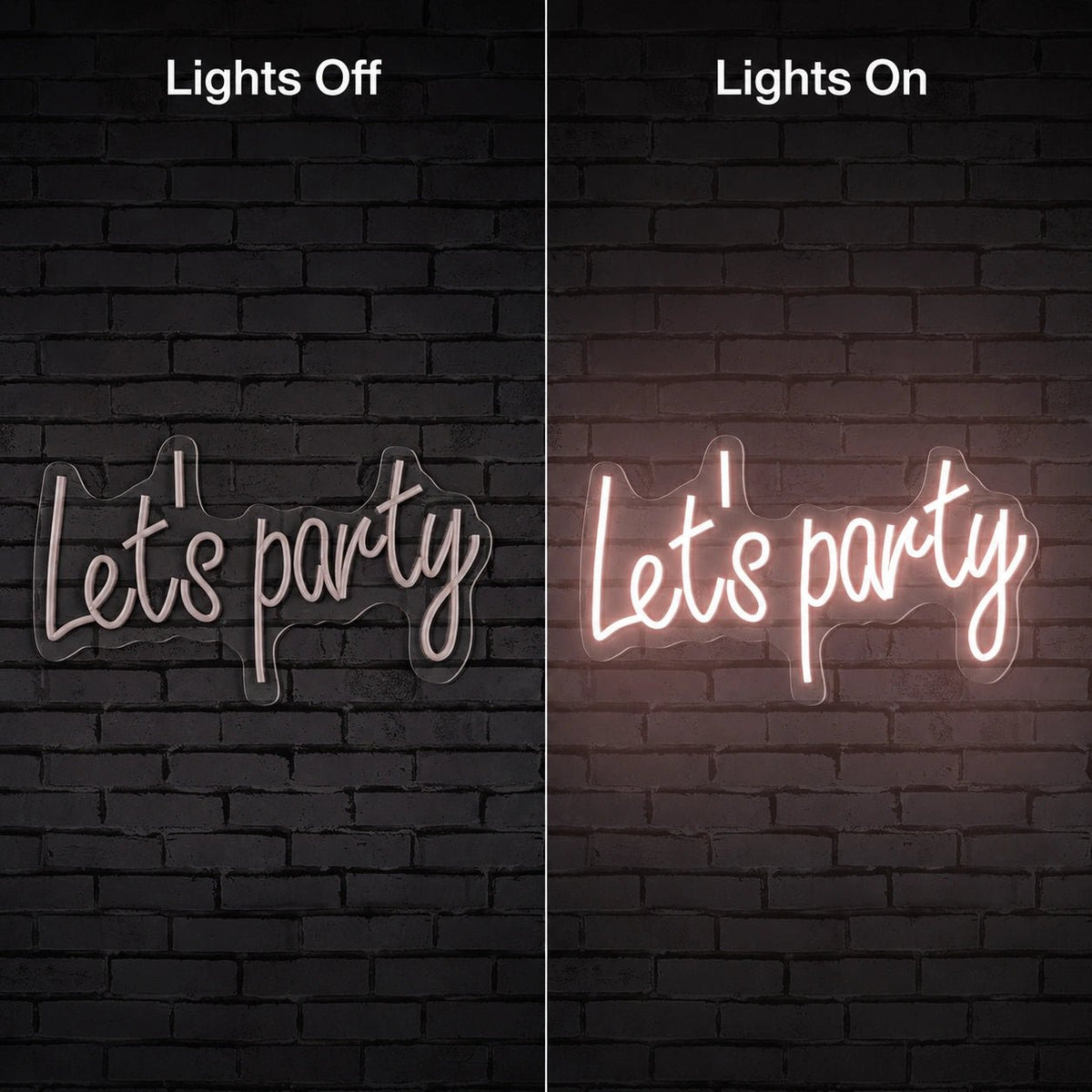 Lets Party Flowing Script LED Neon Sign - Shineneon