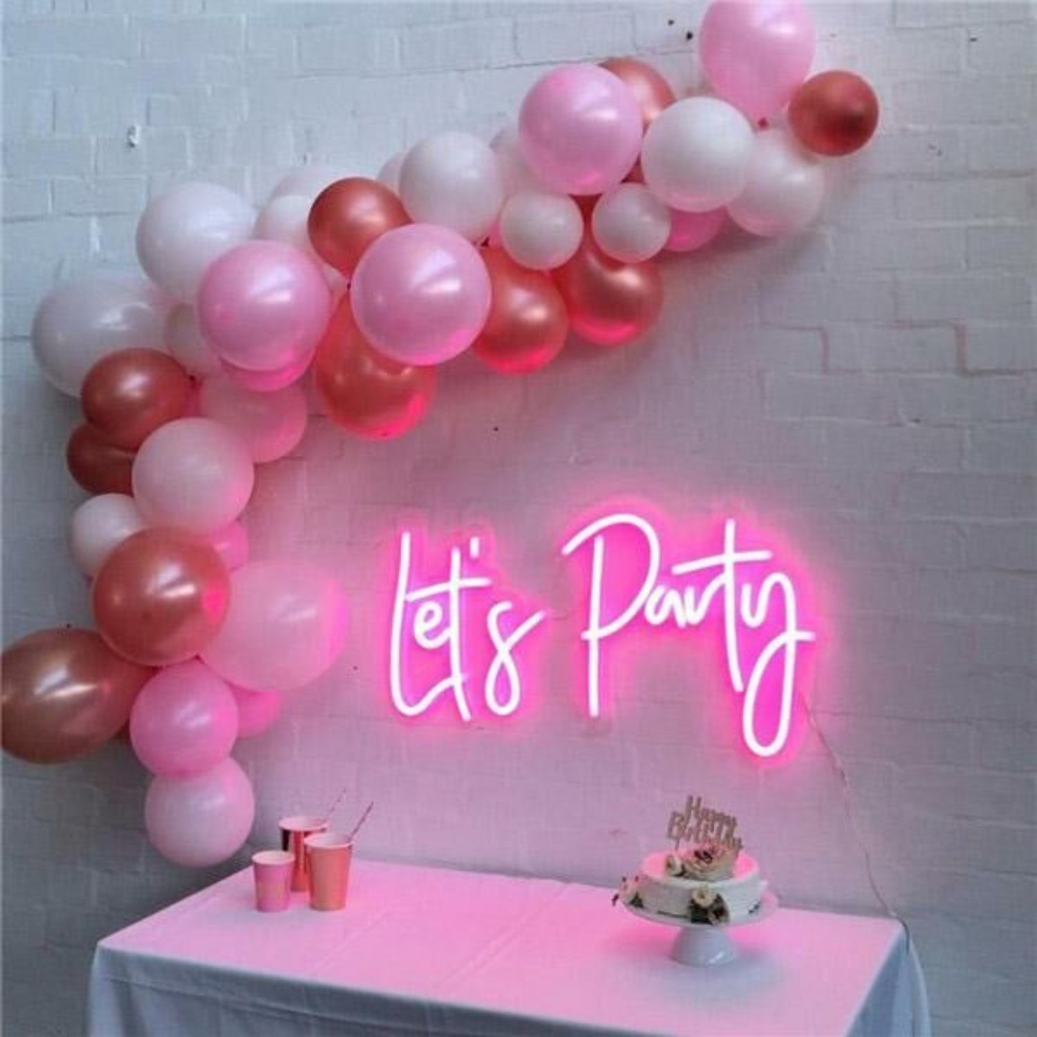 Lets Party Neon Sign Perfect For Lively Party Settings | Shineneon
