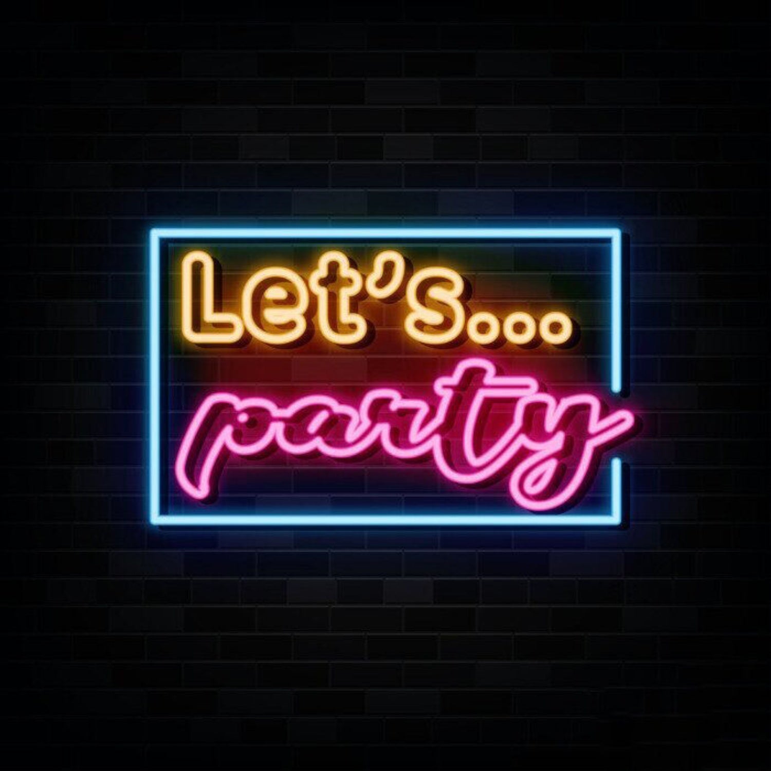 Lets Party Neon Sign Yellow And Pink Neon Sign | Shineneon