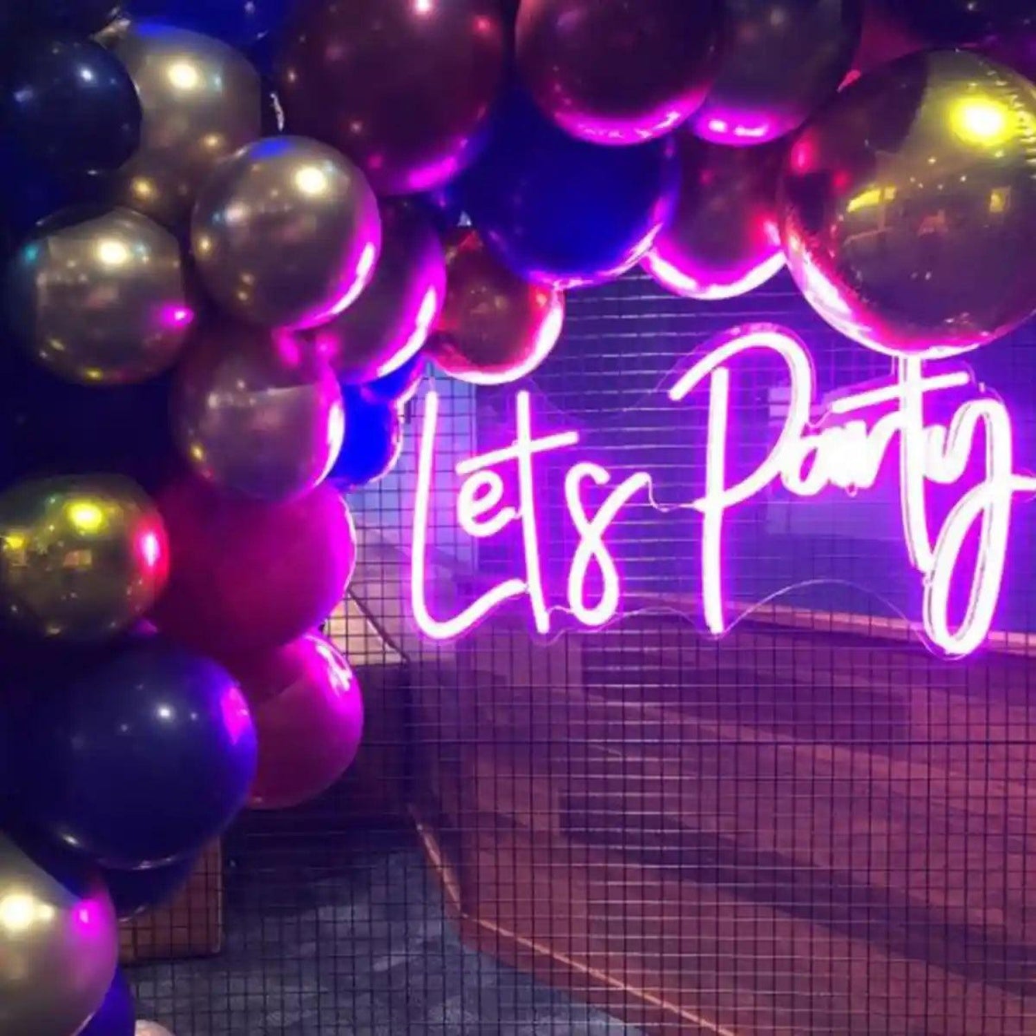 Lets Party Pink LED Neon Sign for Wedding Party Decor | Shineneon