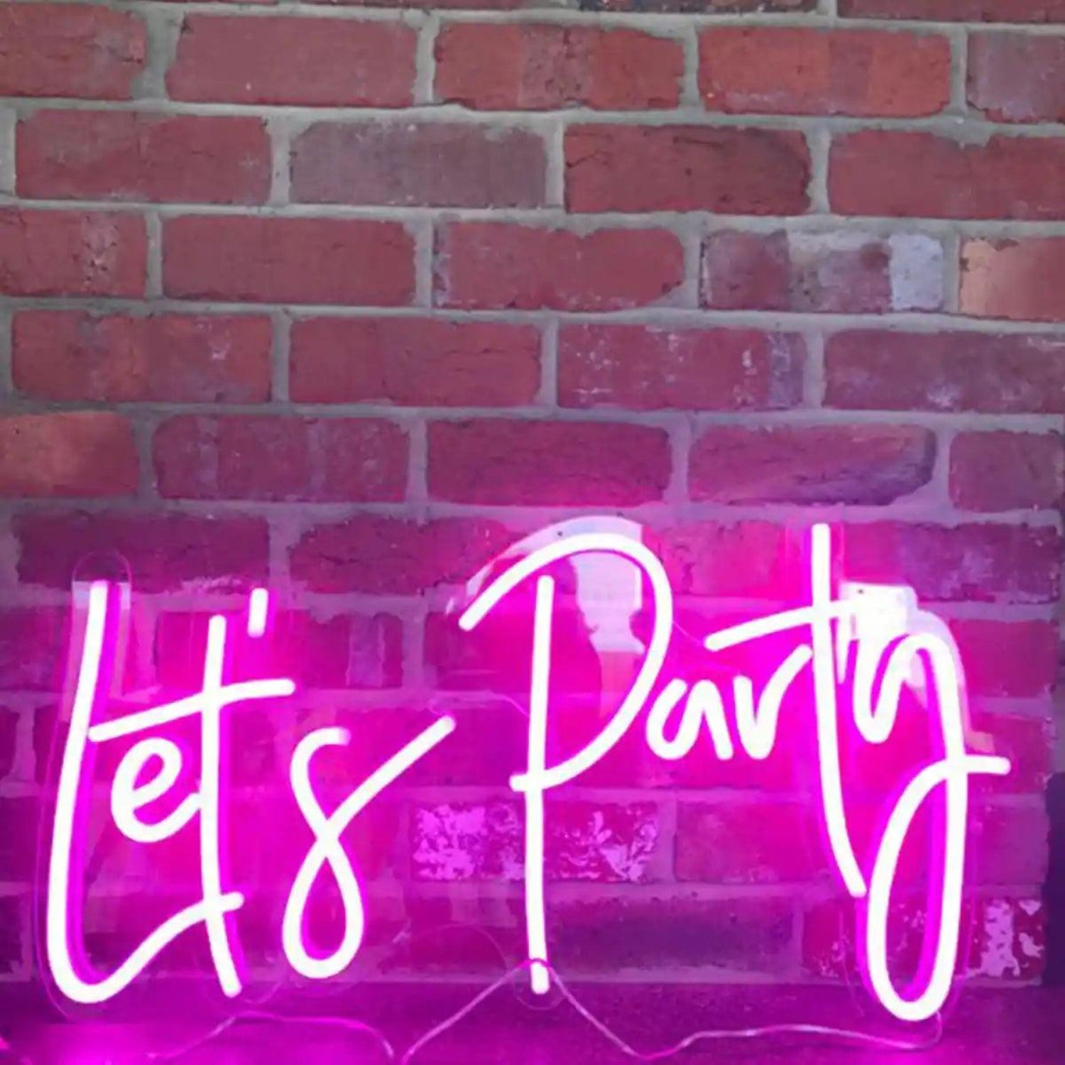 Lets Party Pink LED Neon Sign for Wedding Party Decor | Shineneon