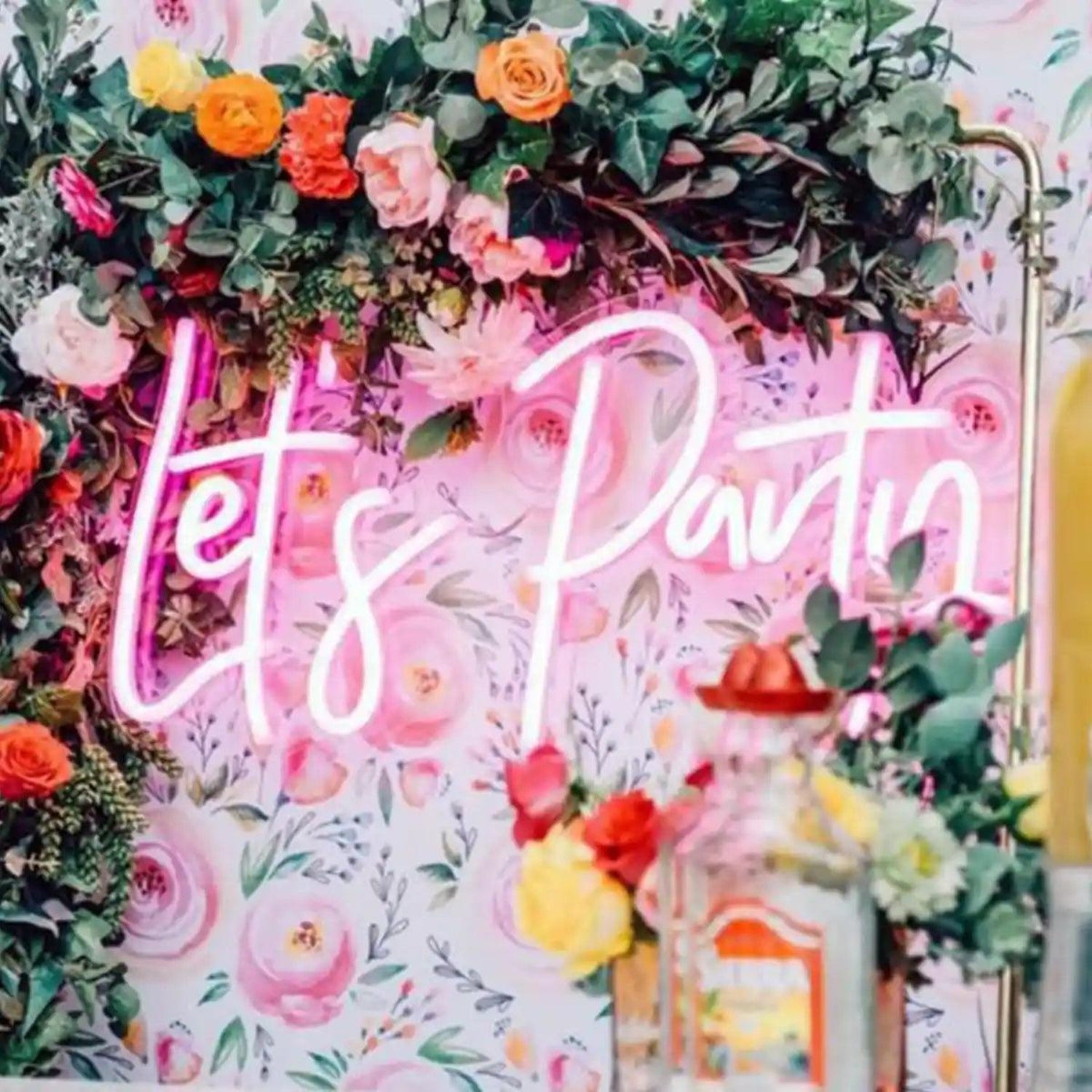 Lets Party Pink LED Neon Sign for Wedding Party Decor | Shineneon