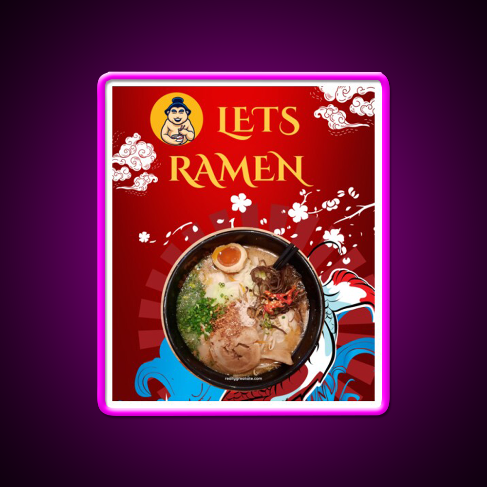 Lets Ramen Led Neon Sign Chinese Food Rgb Color