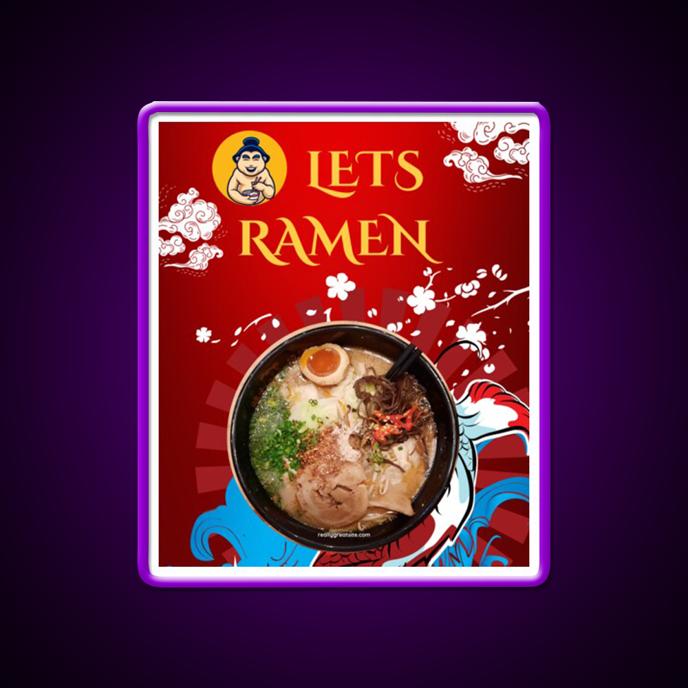 Lets Ramen Led Neon Sign Chinese Food Rgb Color