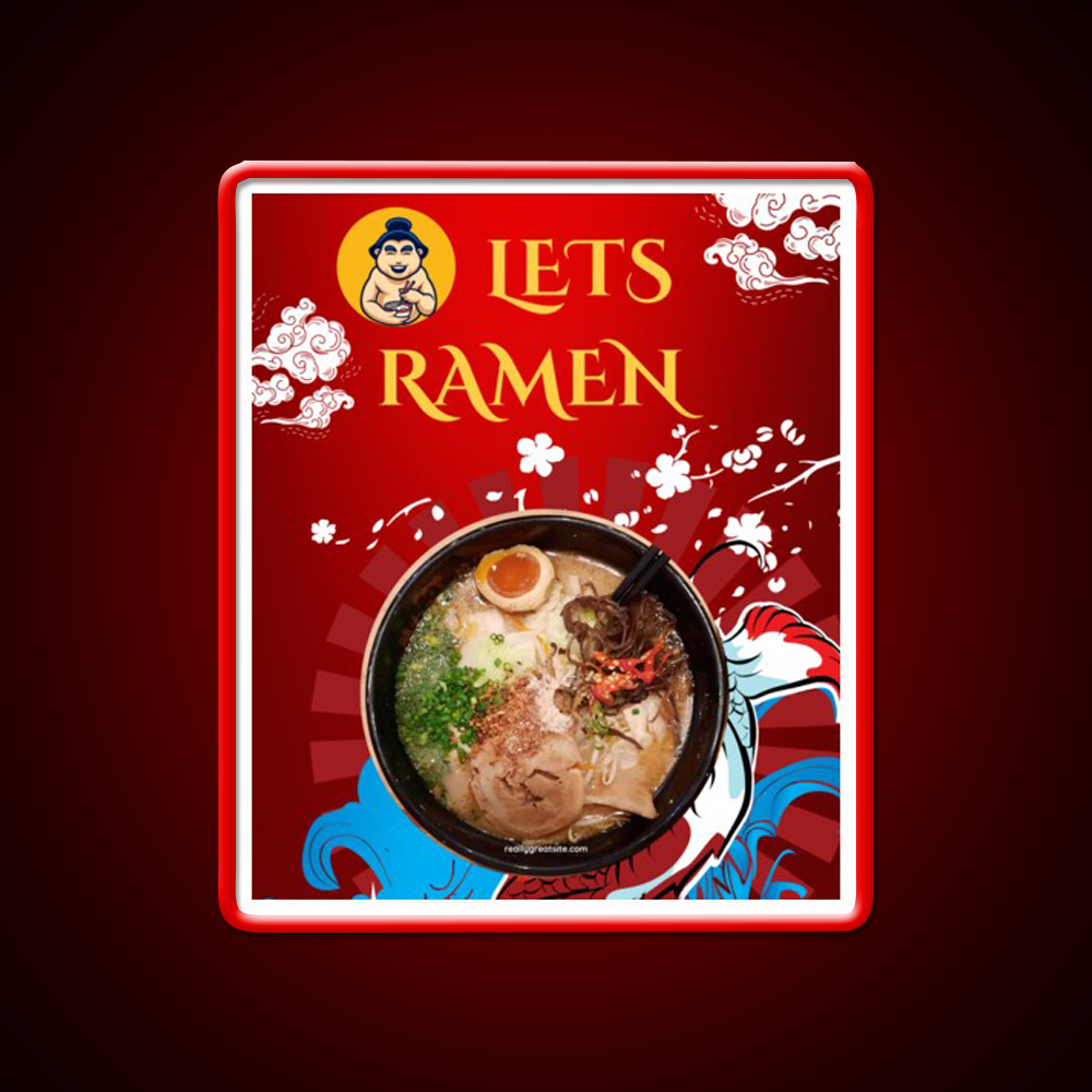 Lets Ramen Led Neon Sign Chinese Food Rgb Color