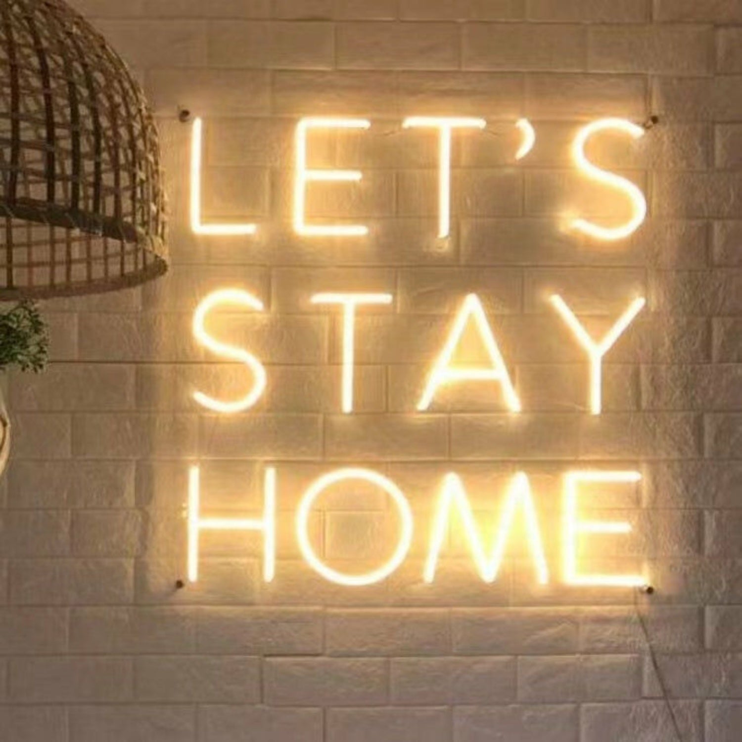 Lets Stay Home Led Neon Sign Bedroom Wall Art | Shineneon
